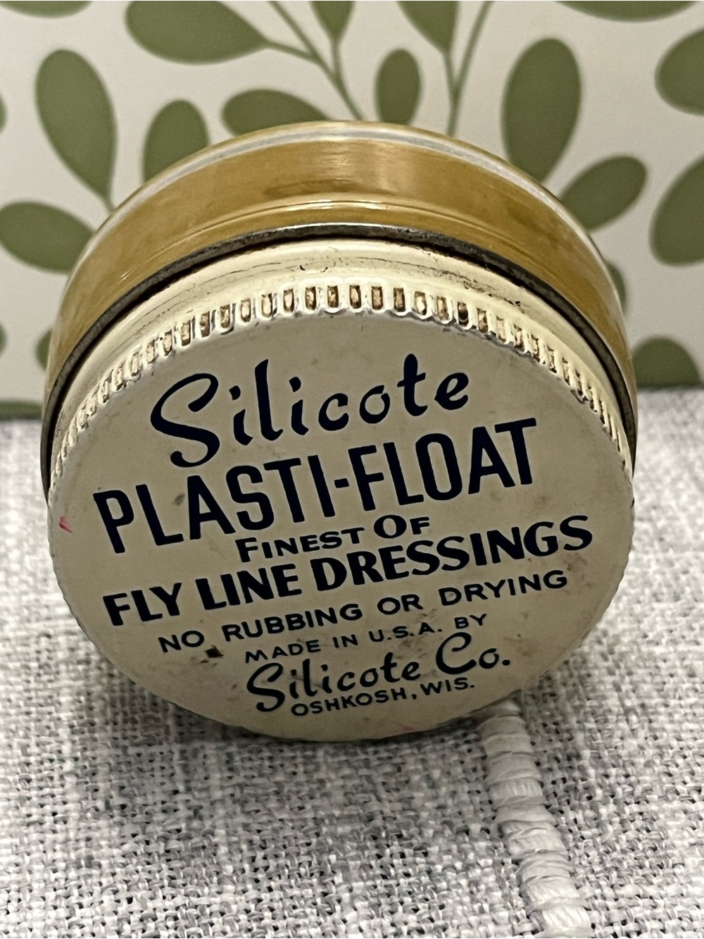 Vintage Silicote Plasti-Float Fly Line Dressing Jar Fishing Collectible